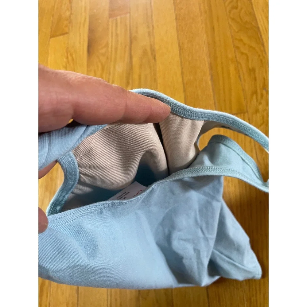 Capezio CC201C Girls Light Blue Tank Leotard Ballet Leg Line Medium NWT